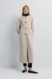 Iana Collarless Handmade Coat Eggnog