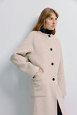 Iana Collarless Handmade Coat Eggnog