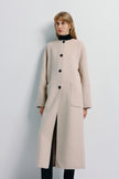 Iana Collarless Handmade Coat Eggnog