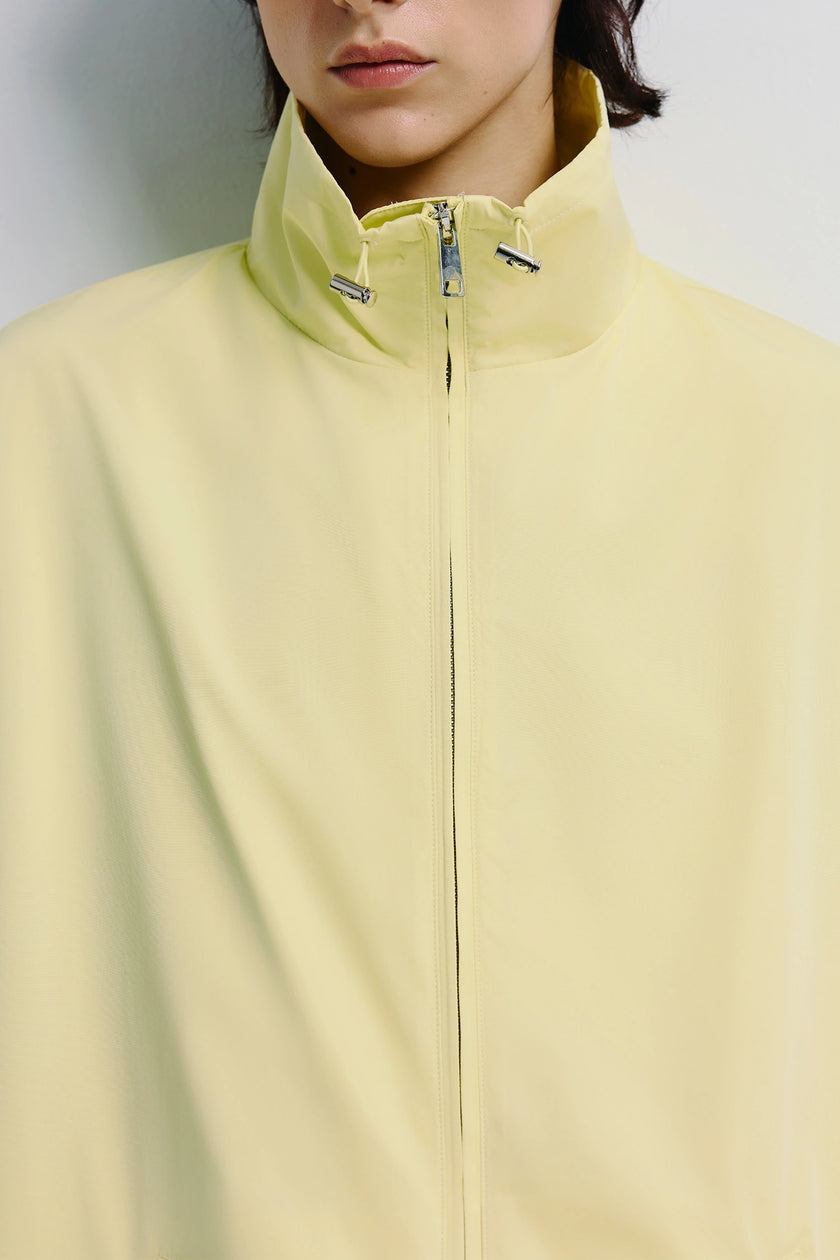 Pale yellow Ruesophie Spence Parachute Jacket, tailored fit and lightweight for women.