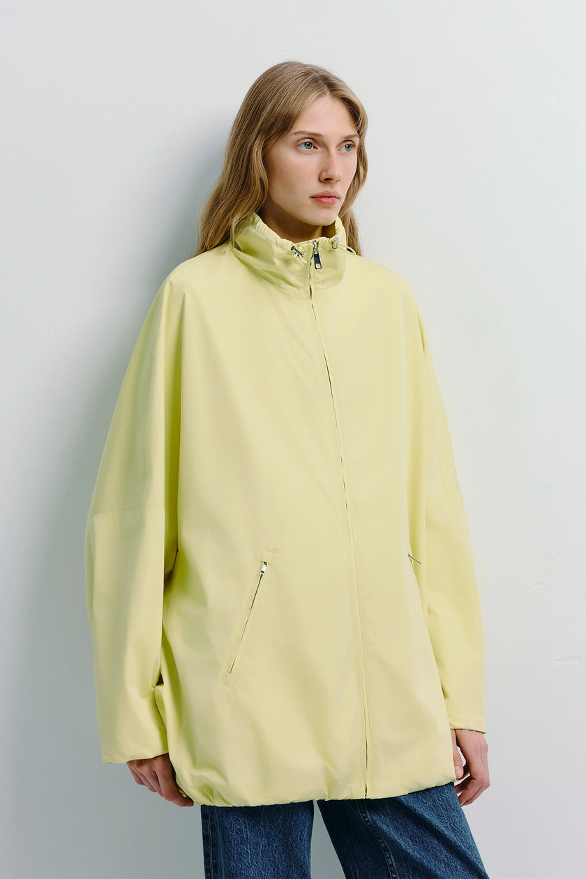 Spence Parachute Jacket in Light Yellow, Oversized Windbreaker for Women