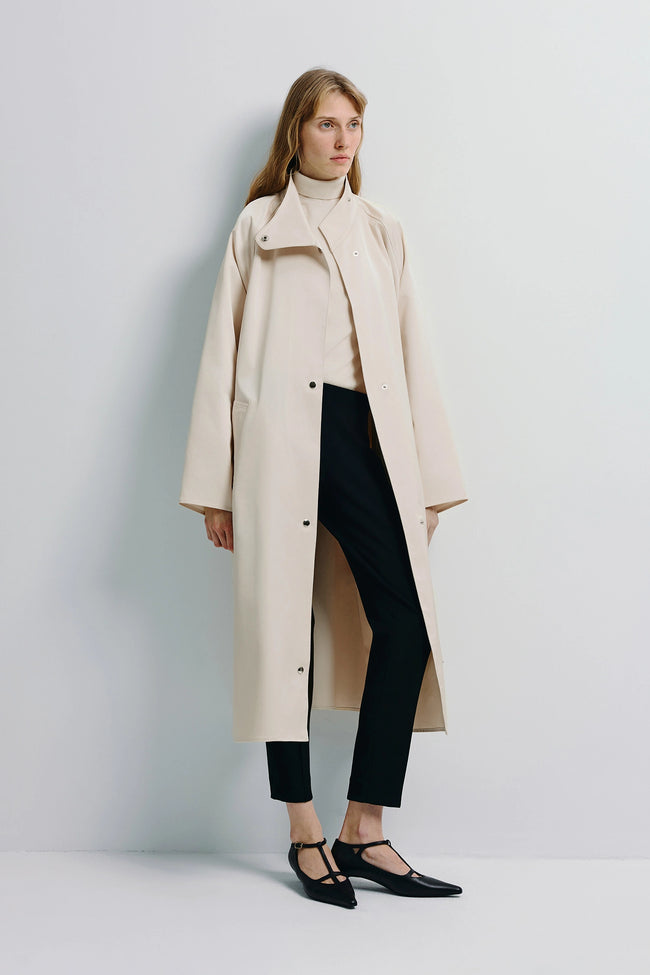 Anne Satin Coat Creme