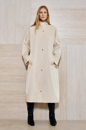 Anne Satin Coat Creme