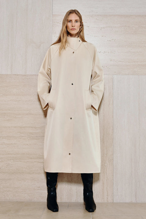 Anne Satin Coat Creme