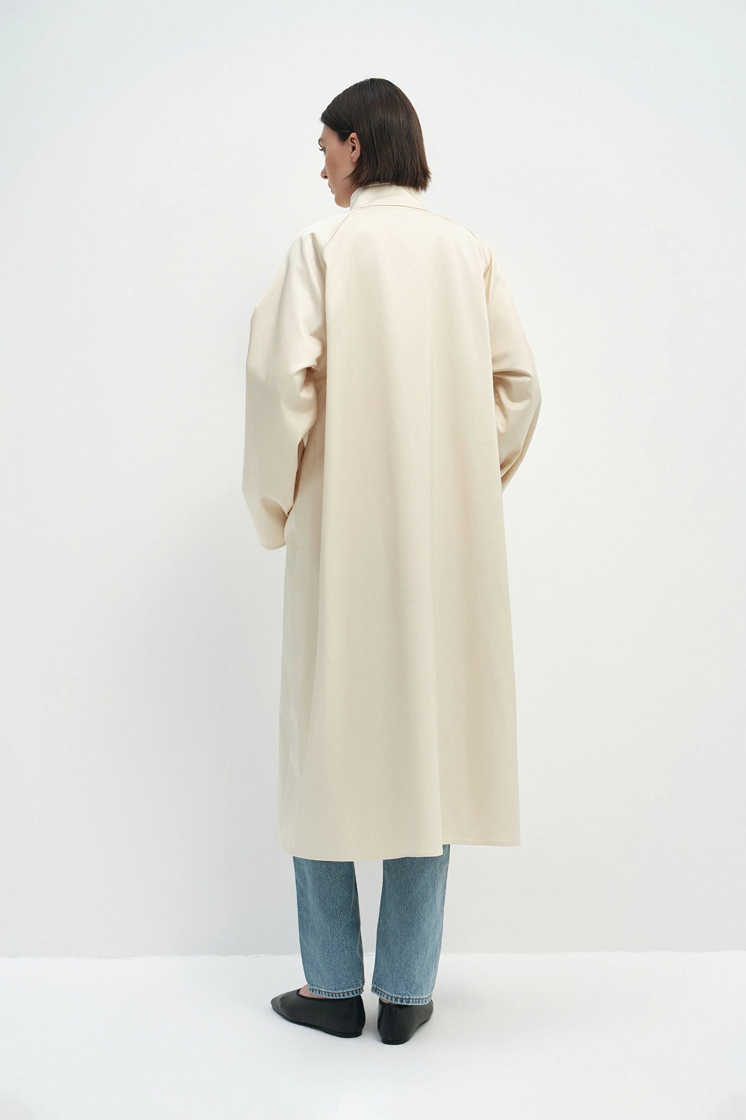 Anne Satin Coat Creme