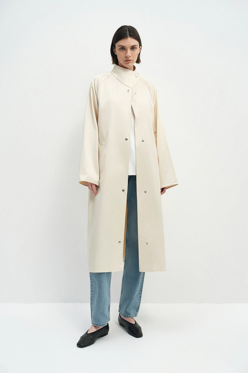 Anne Satin Coat Creme