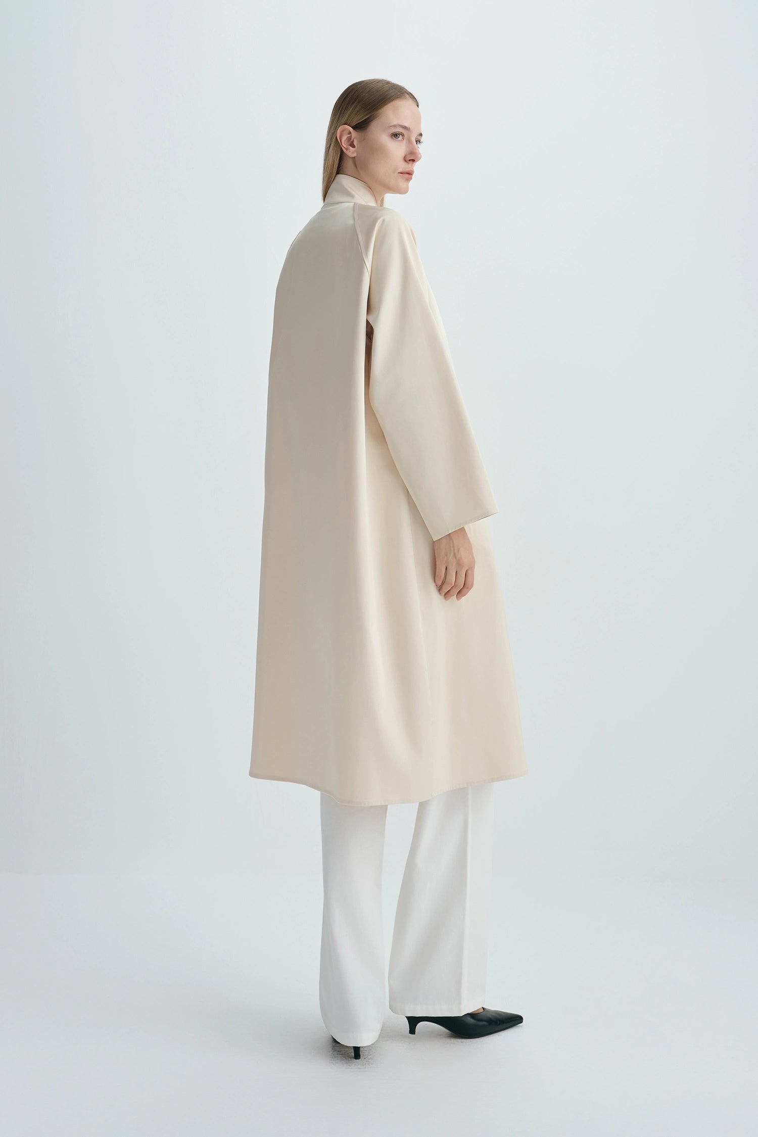 Anne Satin Coat Creme