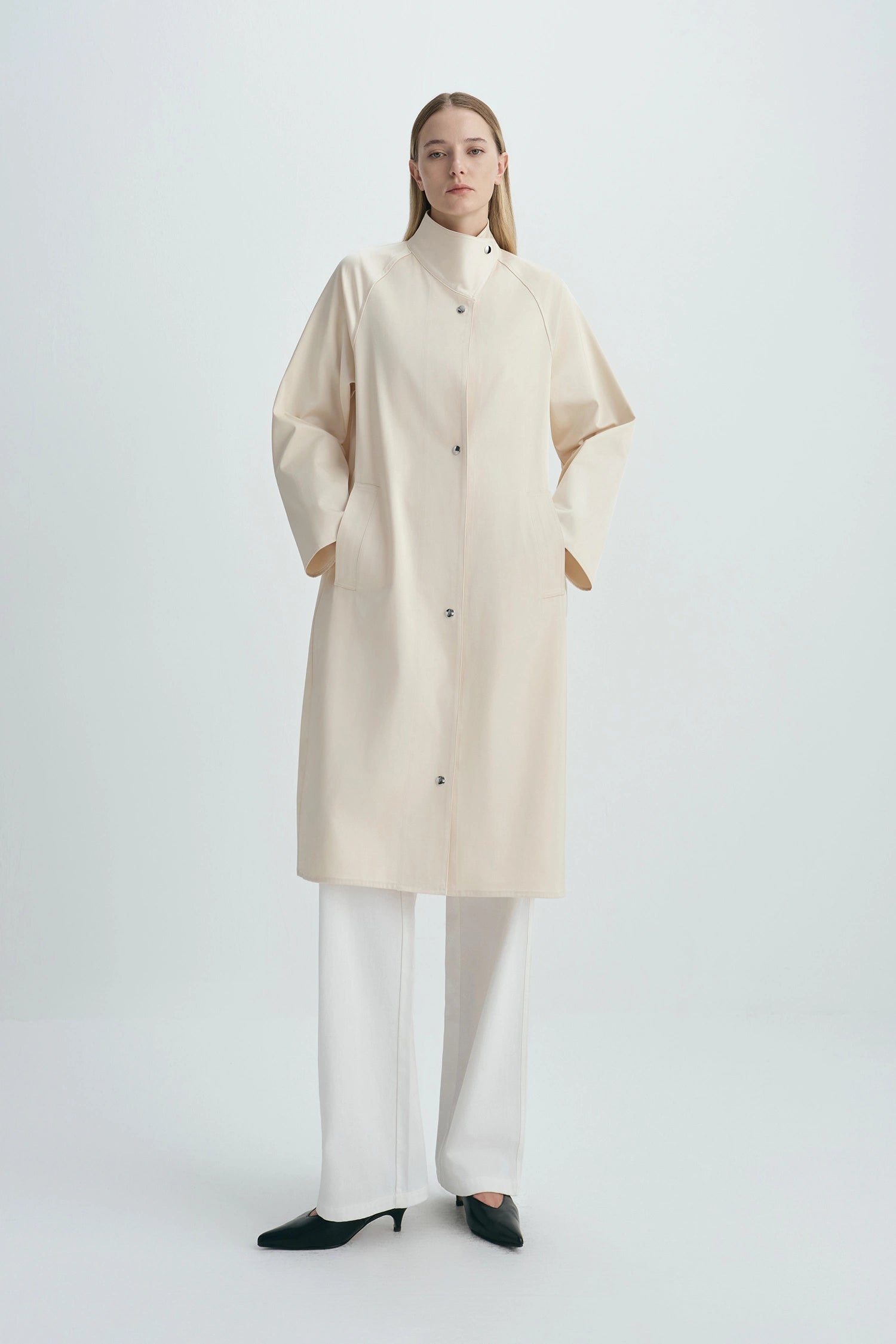 Anne Satin Coat Creme