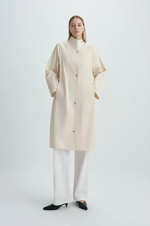 Anne Satin Coat Creme