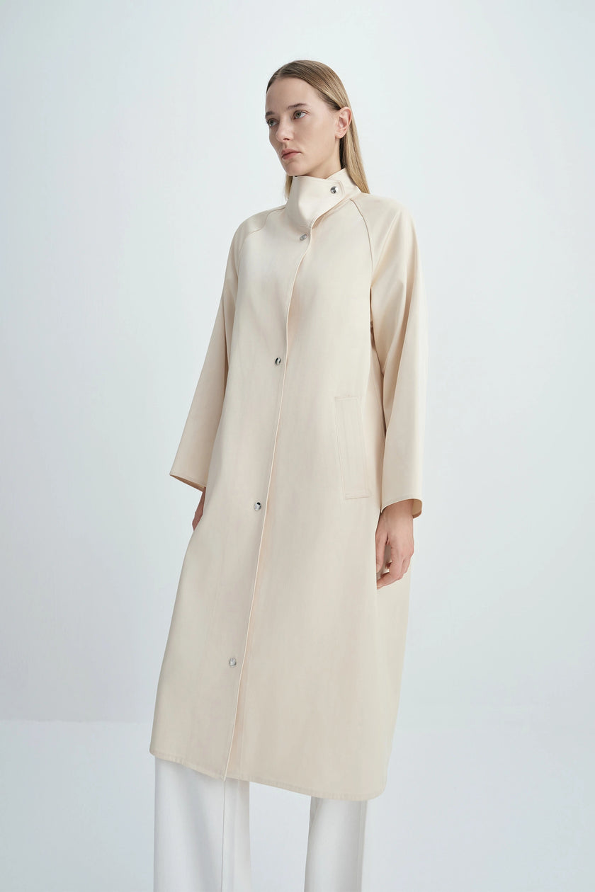 Anne Satin Coat Creme