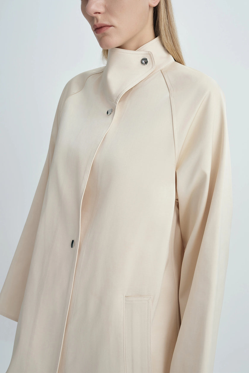 Anne Satin Coat Creme