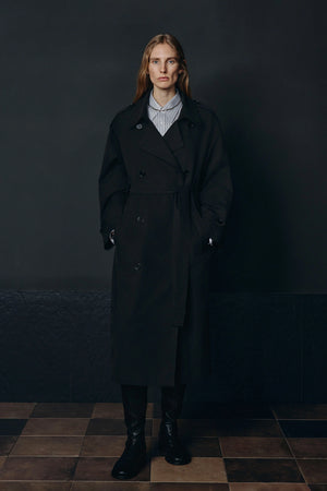 Lea Belted Trench Coat Black