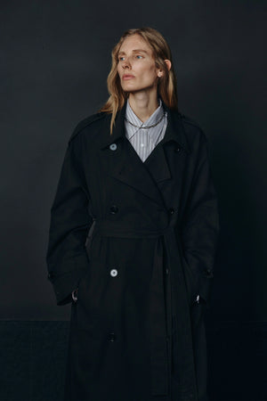 Lea Belted Trench Coat Black