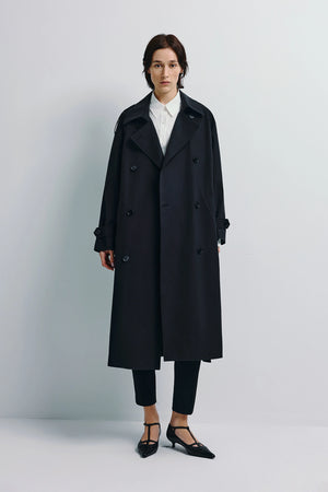 Lea Belted Trench Coat Black
