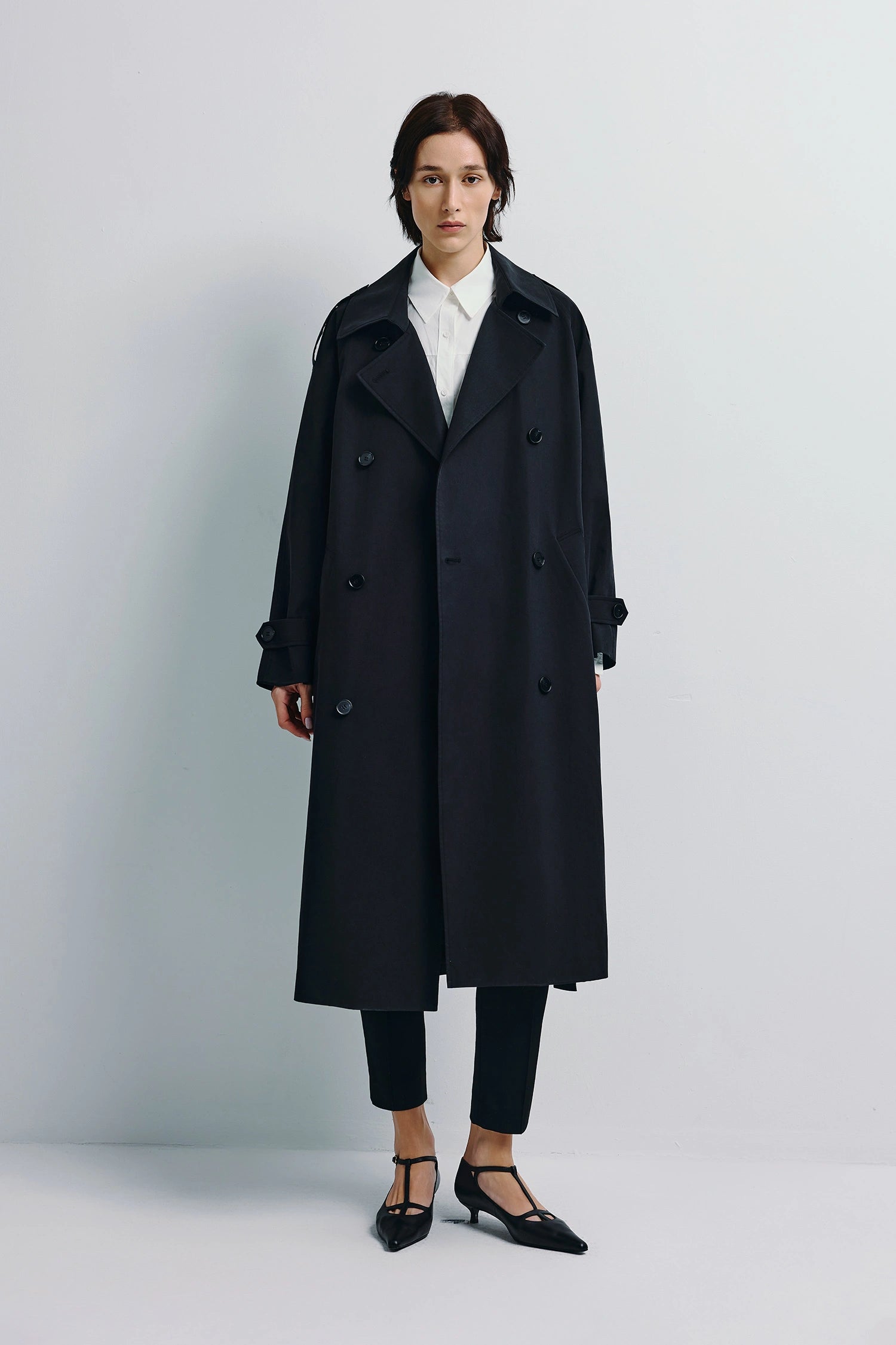 Lea Belted Trench Coat Black
