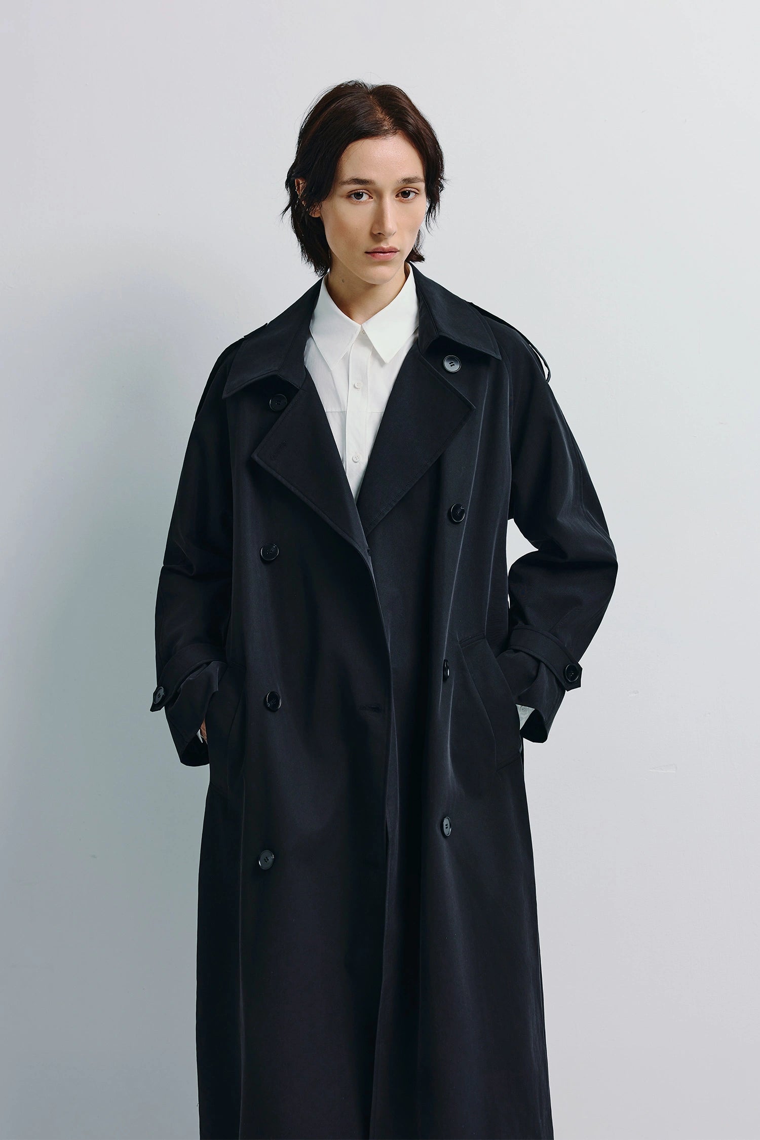 Lea Belted Trench Coat Black