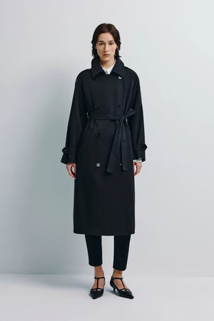 Lea Belted Trench Coat Black