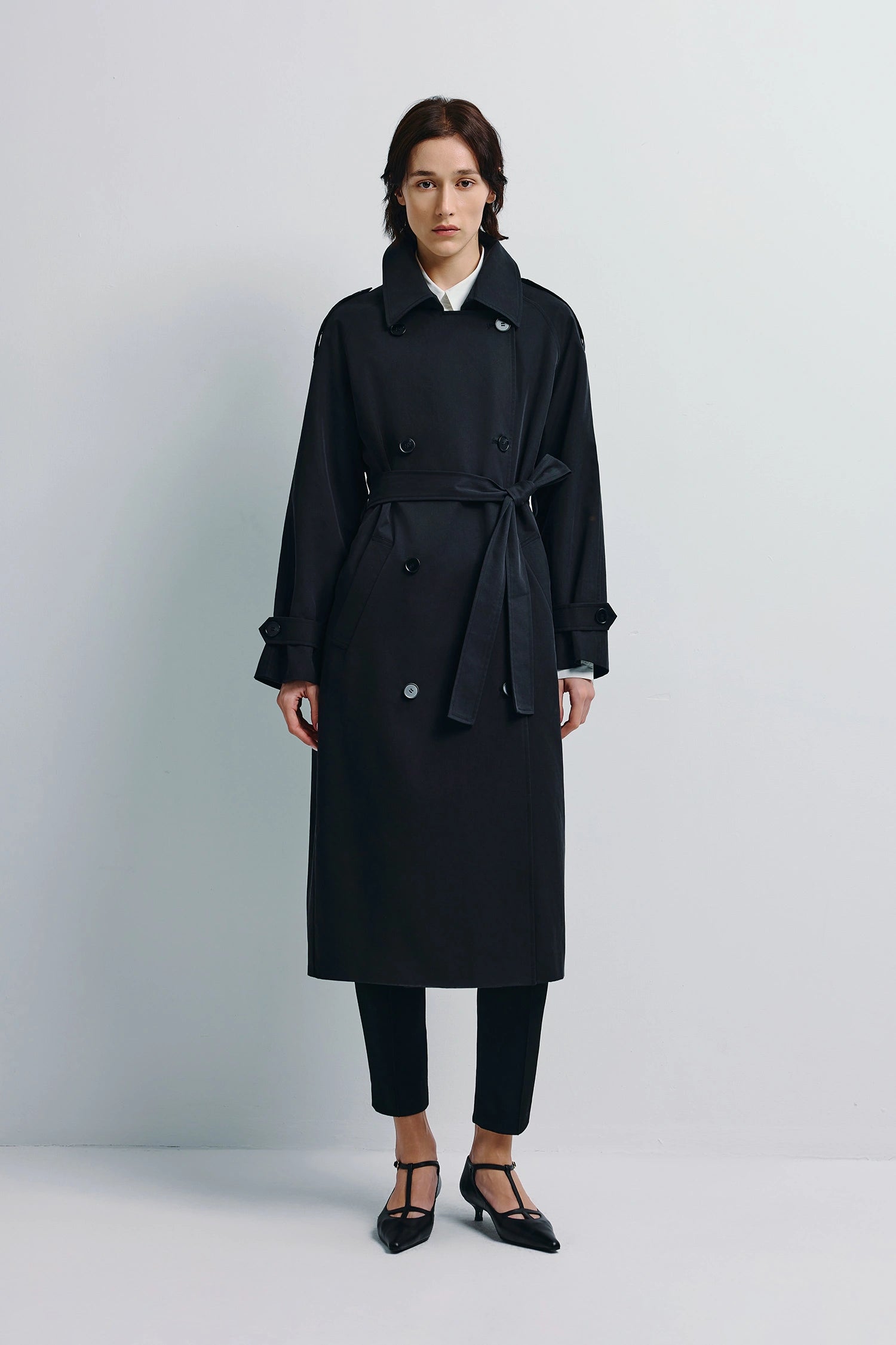 Lea Belted Trench Coat Black
