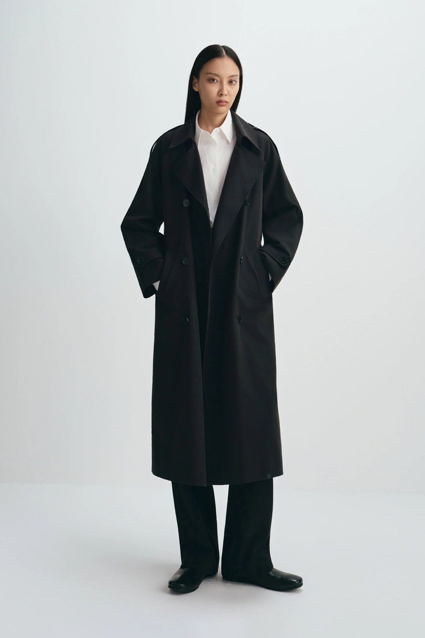 Lea Belted Trench Coat Black