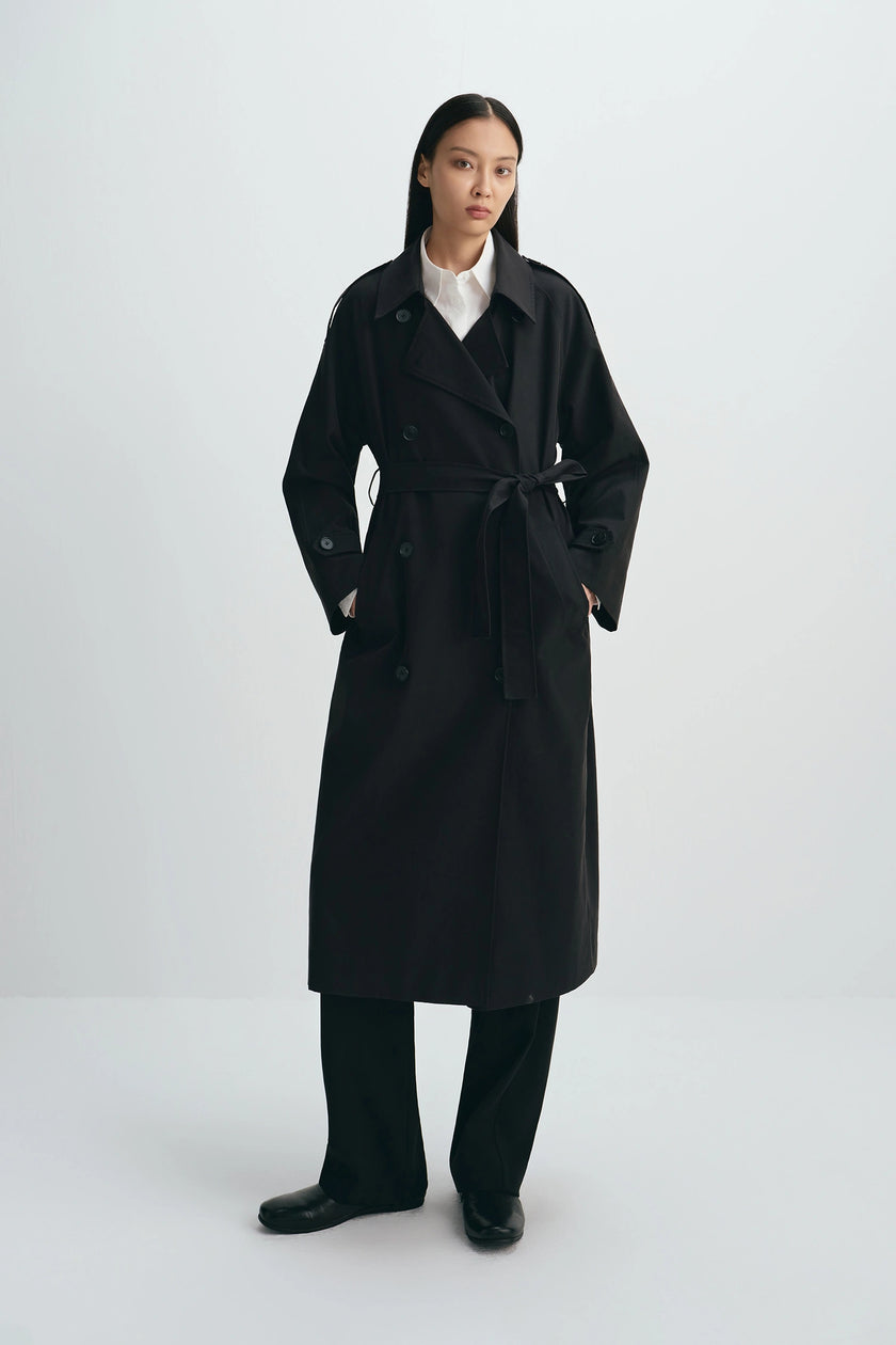Lea Belted Trench Coat Black