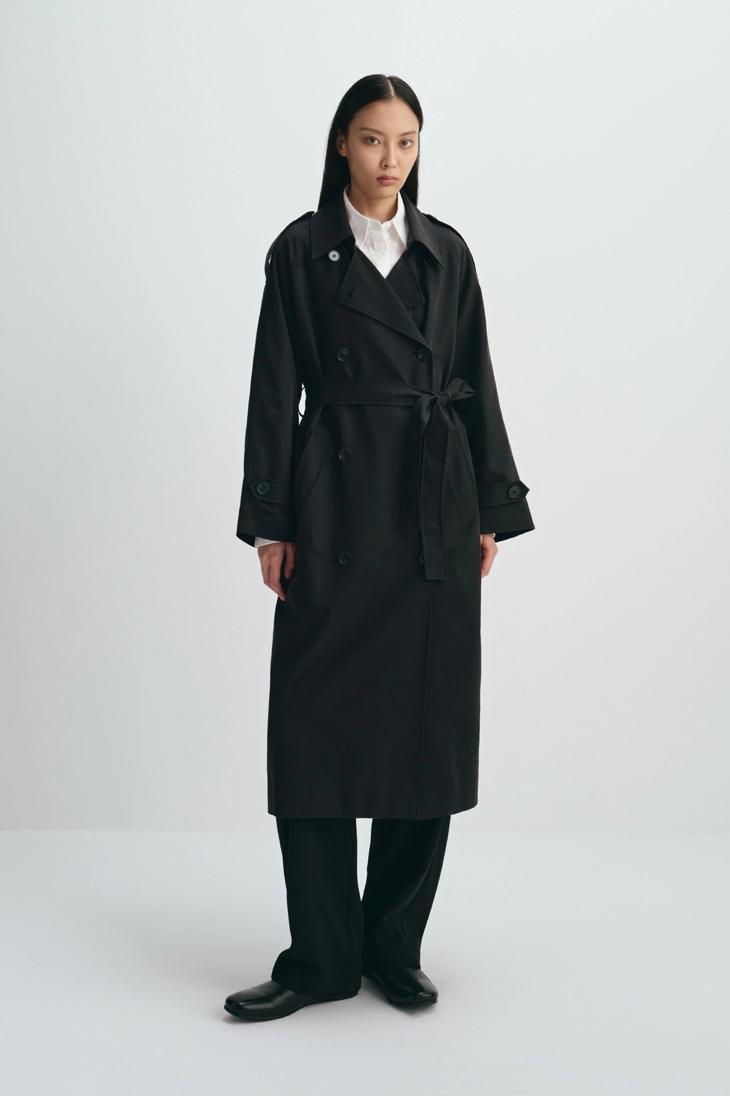 Lea Belted Trench Coat Black