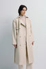 Morsson Belted Leather Trench Coat Creme