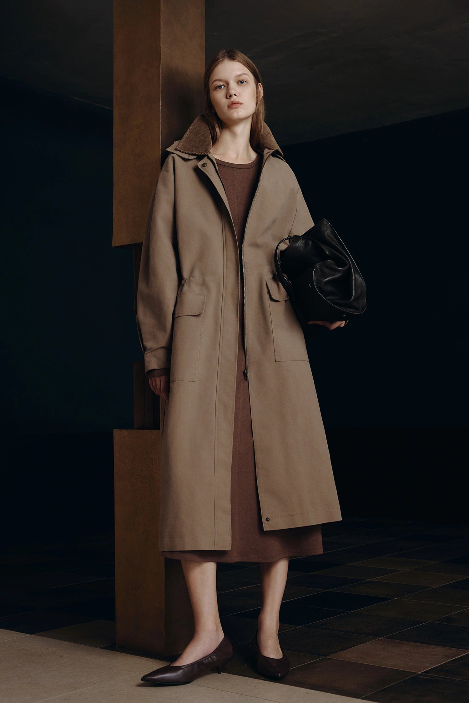 Jacob Hoody Coat Brown