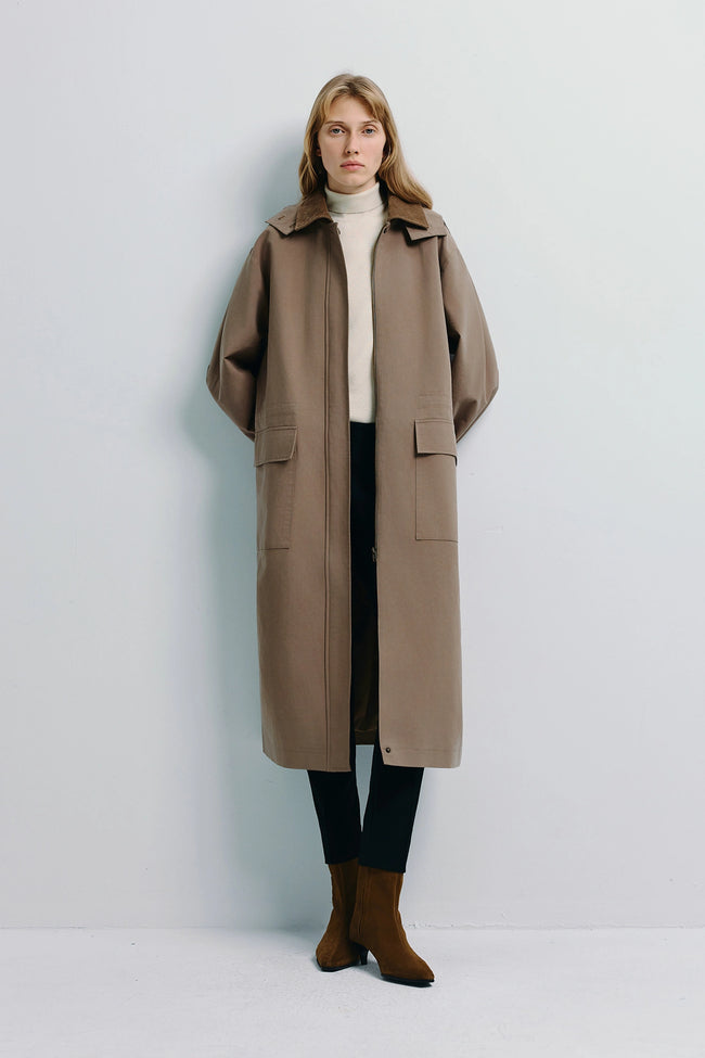 Jacob Hoody Coat Brown