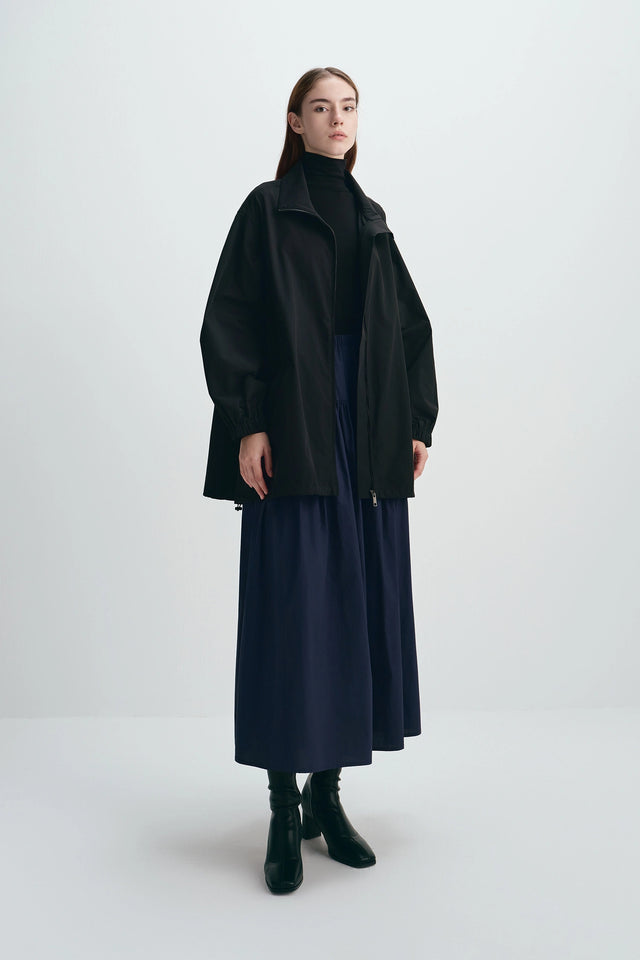 Corben Zip Front Parachute Jacket Black