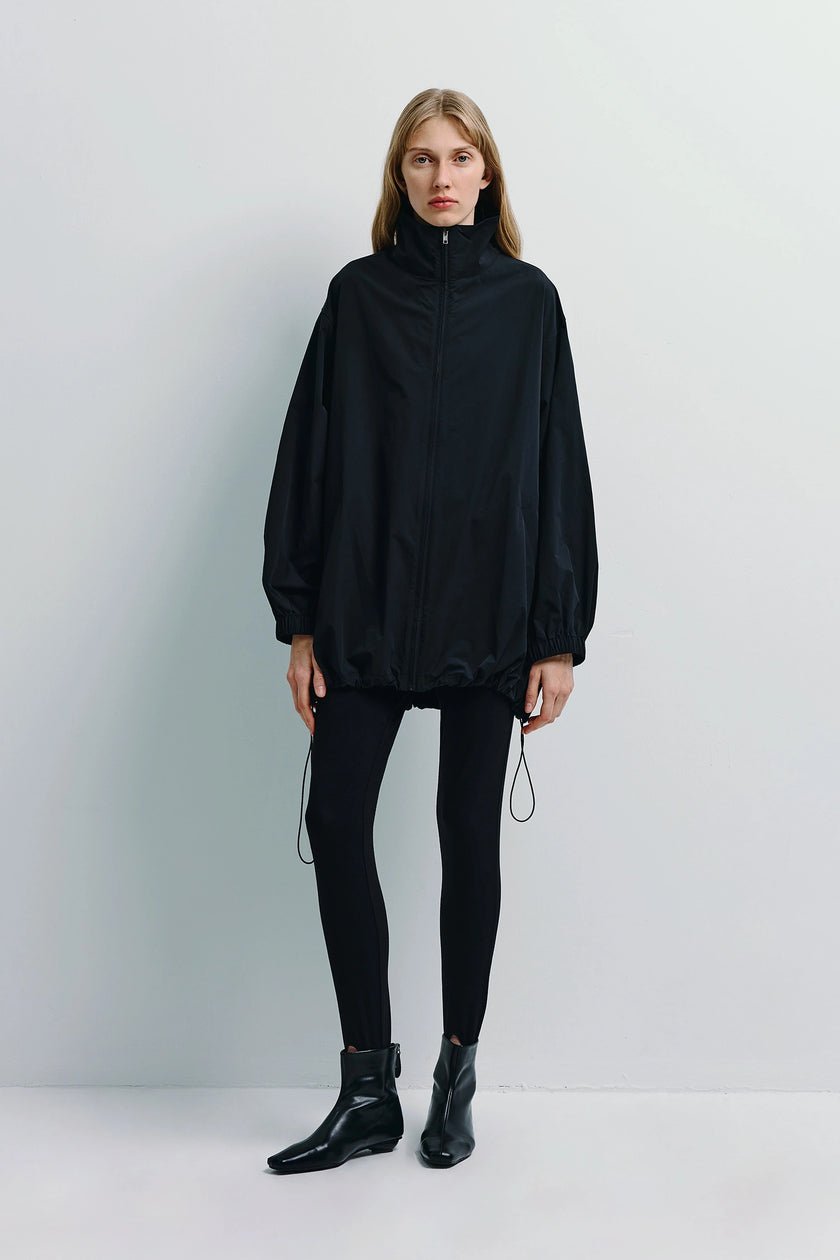 Corben Zip Front Parachute Jacket Black