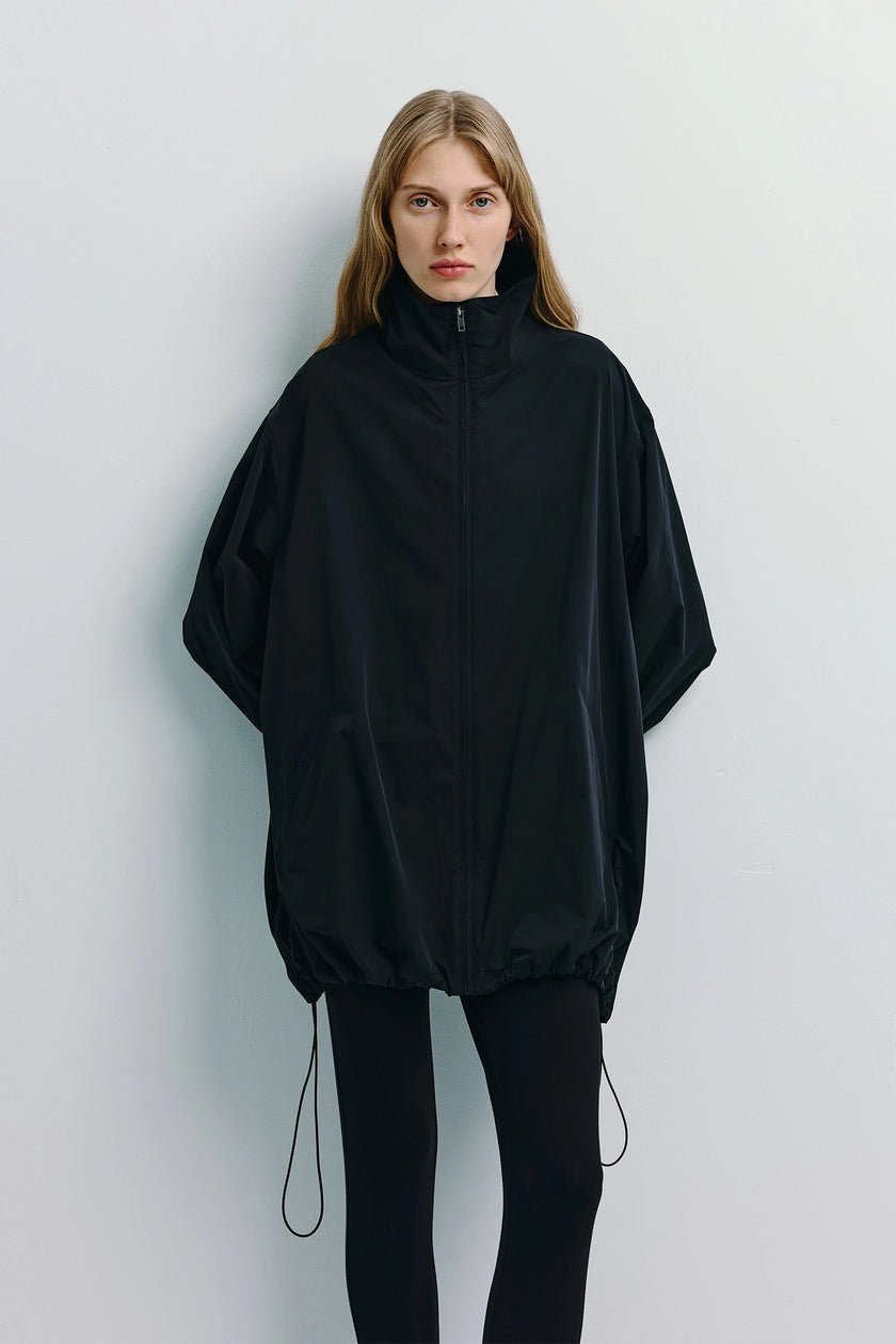 Corben Zip Front Parachute Jacket Black