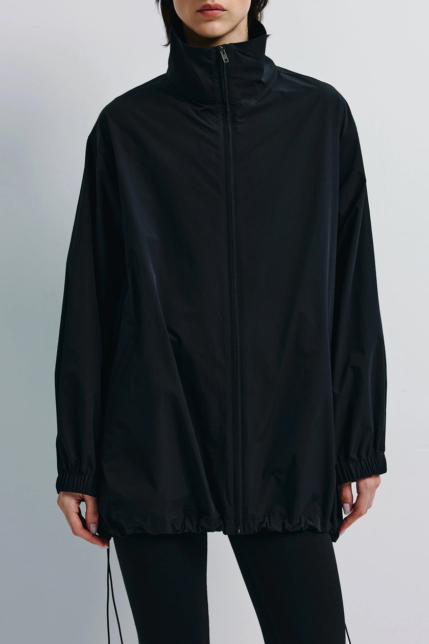 Corben Zip Front Parachute Jacket Black