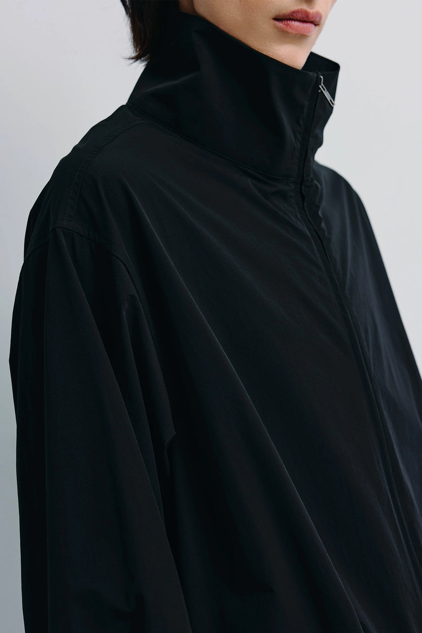 Corben Zip Front Parachute Jacket Black