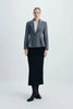 Trenton Pleat Waist Wool Blazer Charcoal