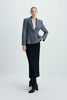 Trenton Pleat Waist Wool Blazer Charcoal