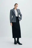 Trenton Pleat Waist Wool Blazer Charcoal