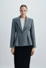 Trenton Pleat Waist Wool Blazer Charcoal