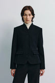 Camberly Collarless Short Blazer Black