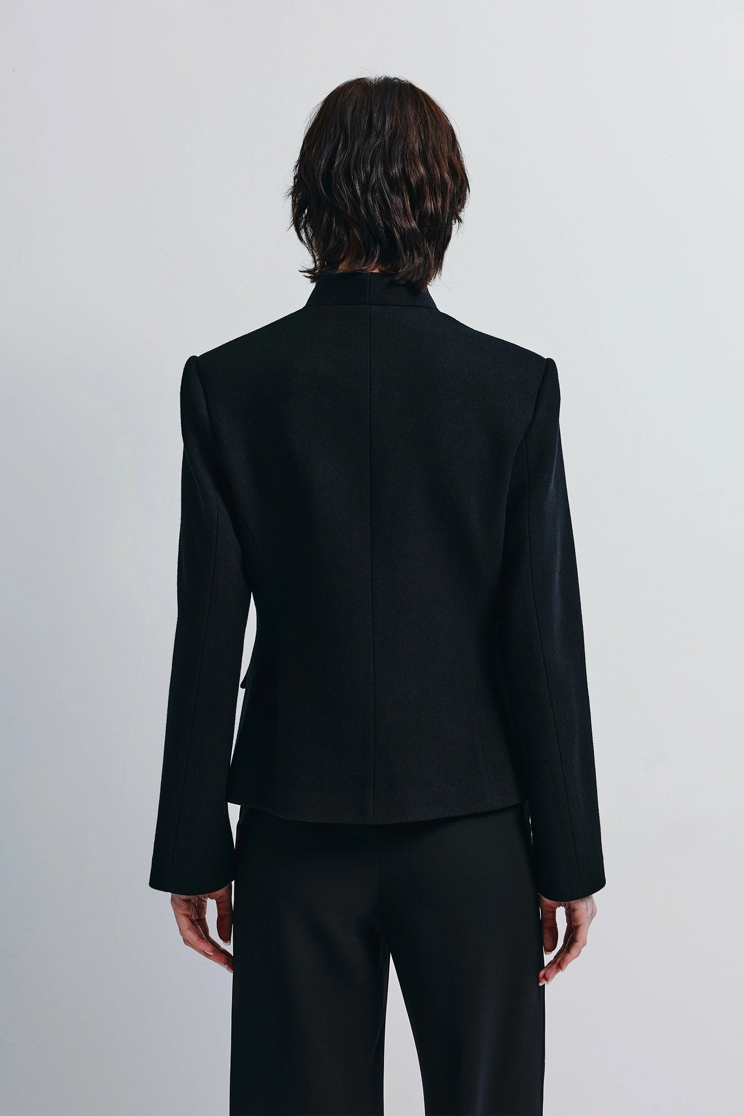 Camberly Collarless Short Blazer Black