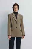 Ellison Oversized Shoulder Blazer Driftwood