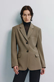 Ellison Oversized Shoulder Blazer Driftwood