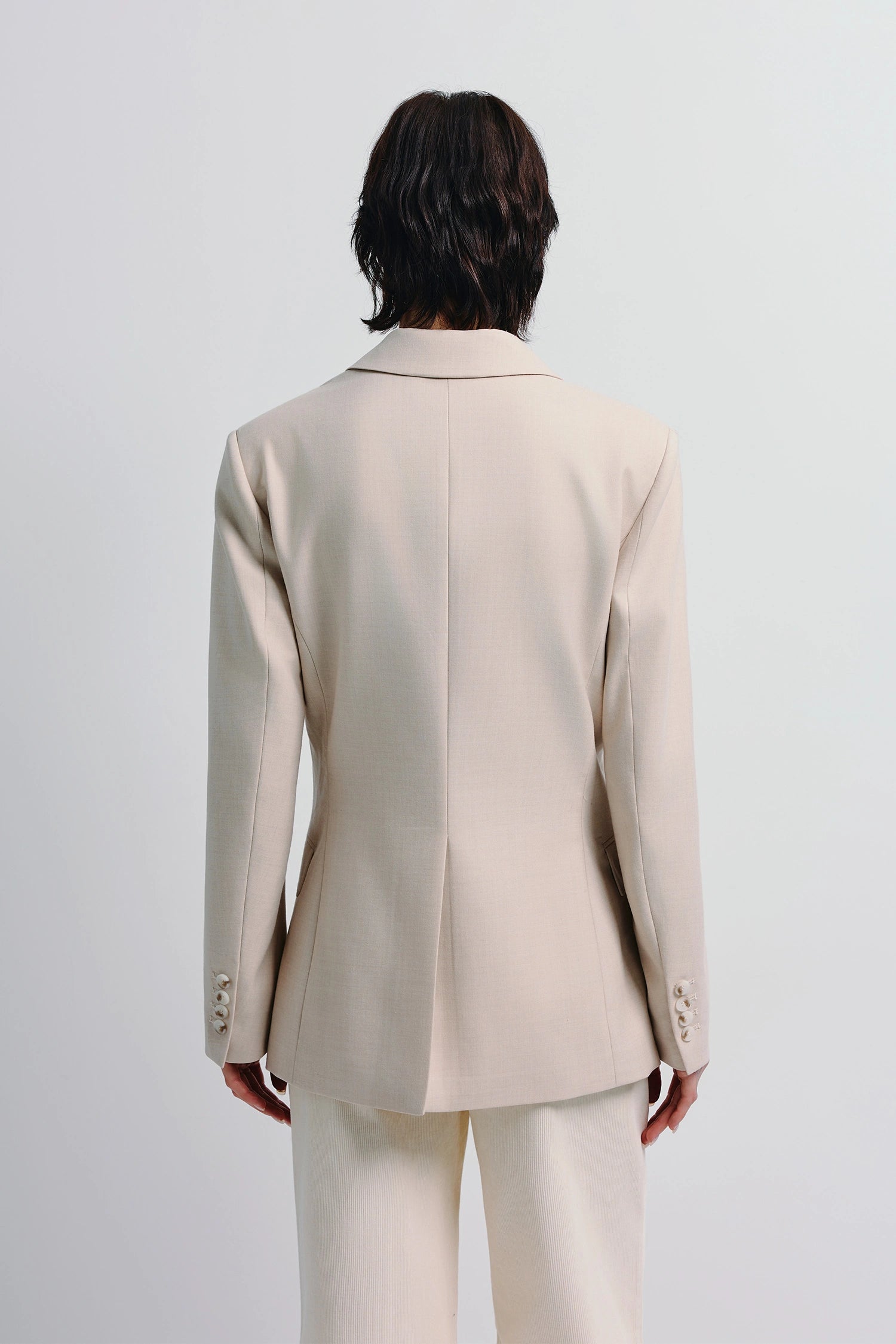 Ellison Oversized Shoulder Blazer Pebble