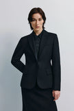 Jin Slim Waist Wool Blazer Black