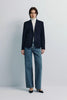 Jin Slim Waist Wool Blazer Navy