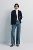 Jin Slim Waist Wool Blazer Navy
