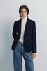 Jin Slim Waist Wool Blazer Navy