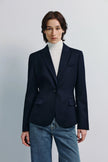 Jin Slim Waist Wool Blazer Navy