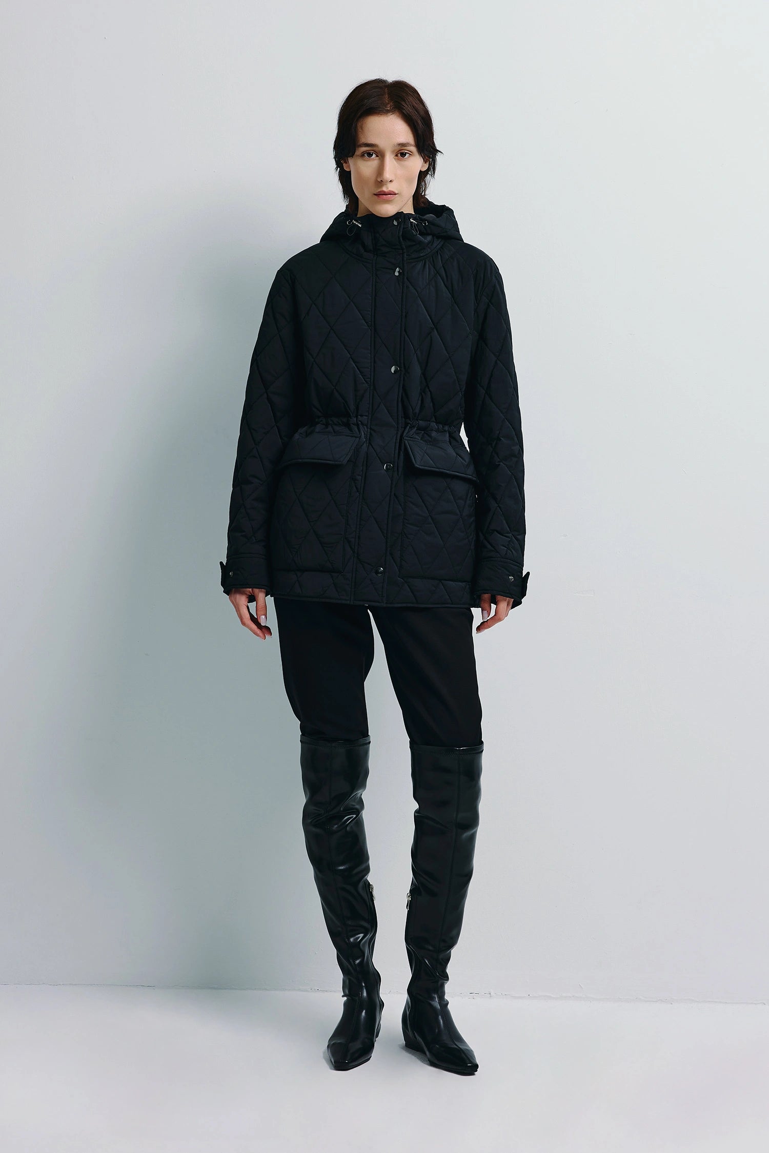 Donnes Quilted Hoody Jacket Black