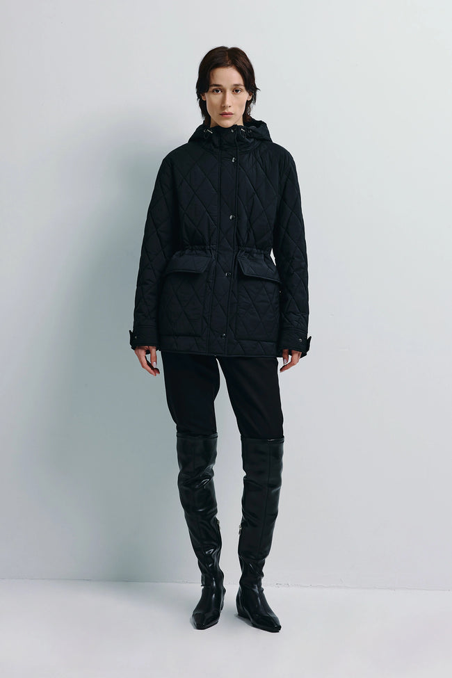 Donnes Quilted Hoody Jacket Black