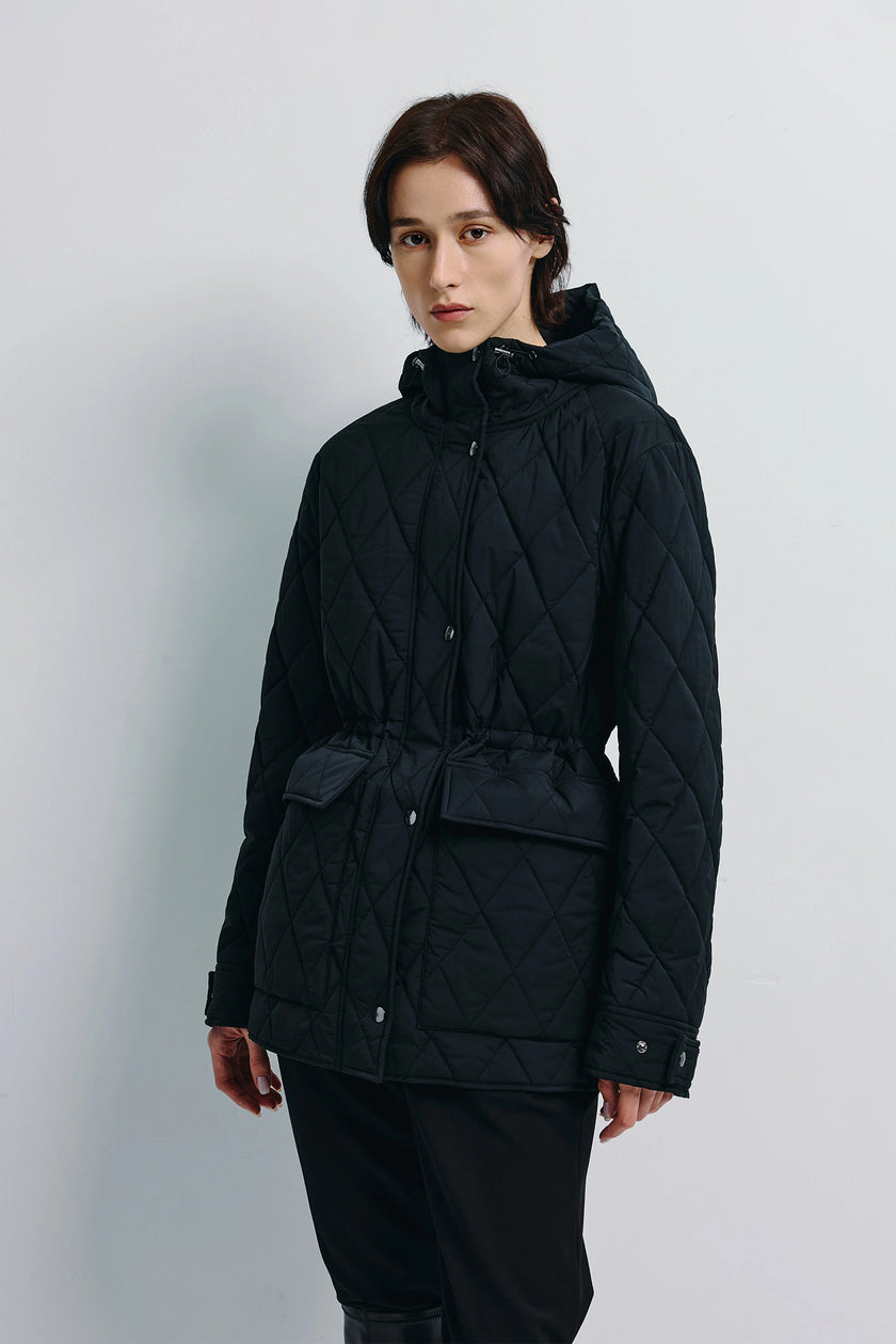 Donnes Quilted Hoody Jacket Black